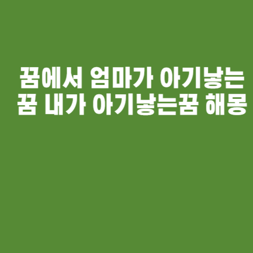 꿈에서 엄마가 아기낳는꿈 내가 아기낳는꿈 해몽