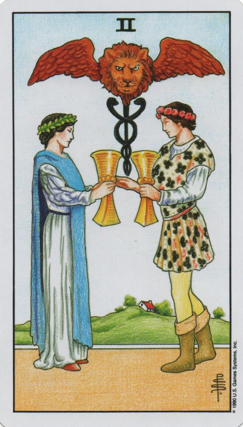  [타로해석]Cups 2 컵 2 카드 정방향/ 역방향 뜻, 의미, 상징