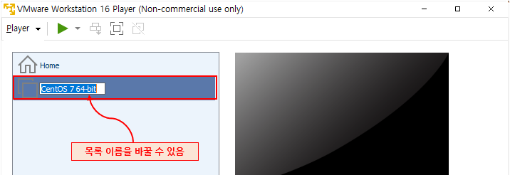 가상 머신 목록 이름 변경 모드