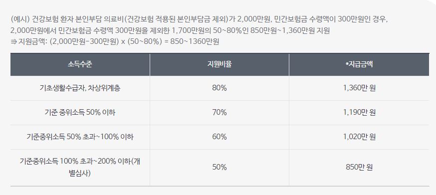 재난적의료비지원 범위