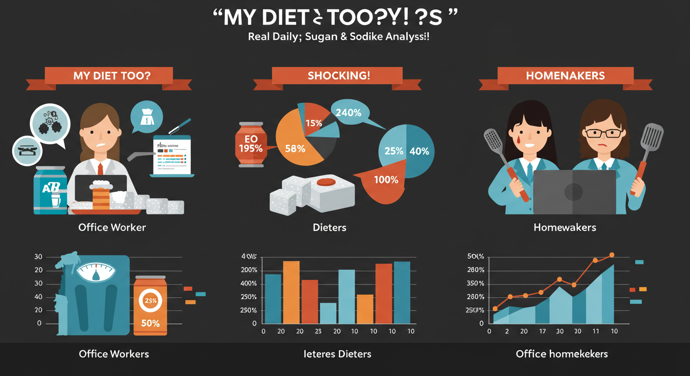 My Diet Too?!&quot; 😱 Shocking! Real Daily Sugar &amp; Sodium Intake Analysis! (feat. Office Workers, Dieters, Homemakers)-4