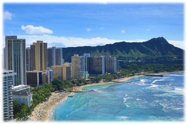 와이키키 해변 (Waikiki Beach) 하와이 오아후 