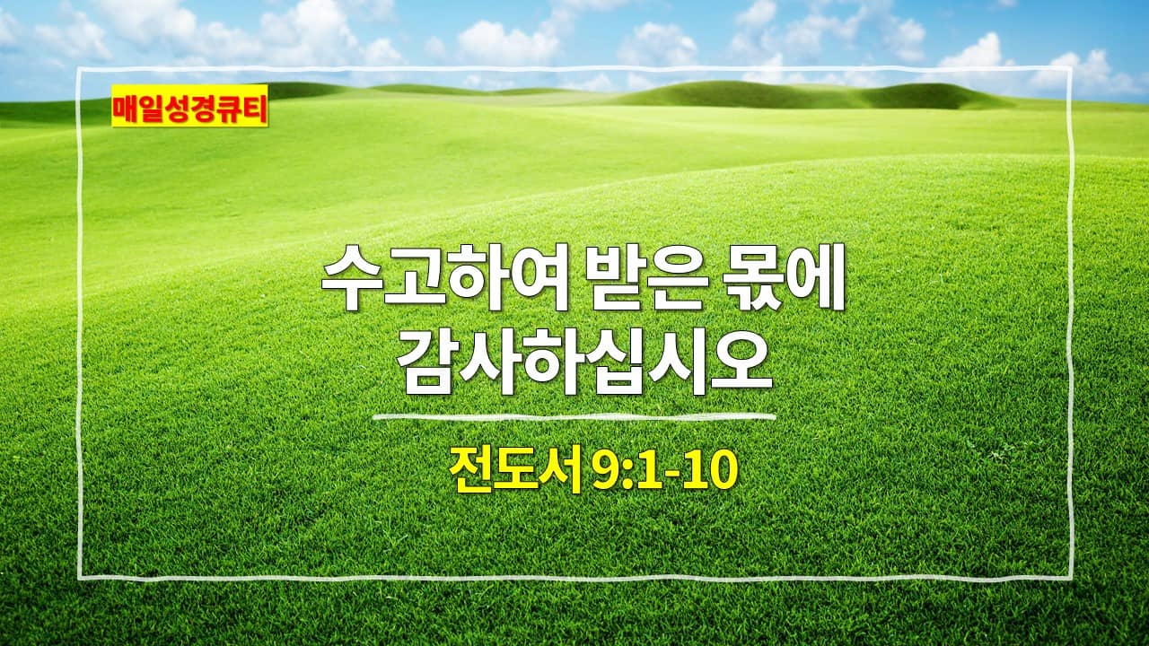 전도서 9장 1절-10절&#44; 수고하여 받은 몫에 감사하십시오 - 매일성경큐티 새벽설교