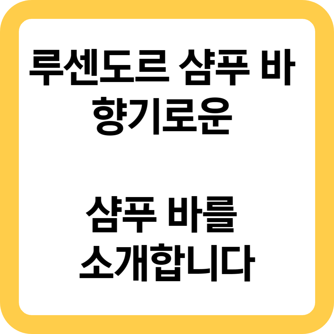  루센도르 샴푸 바 향기로운 샴푸 바를 소개합니다