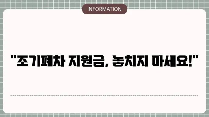조기폐차 지원금: 효율적인 신청법