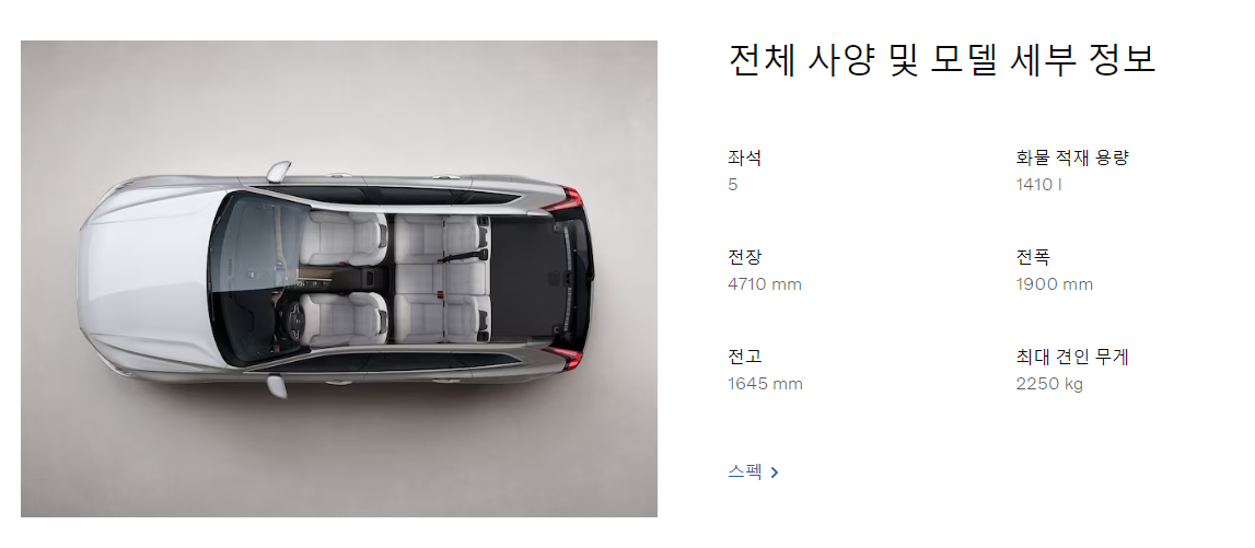 볼보XC60하이브리드주요스펙제원