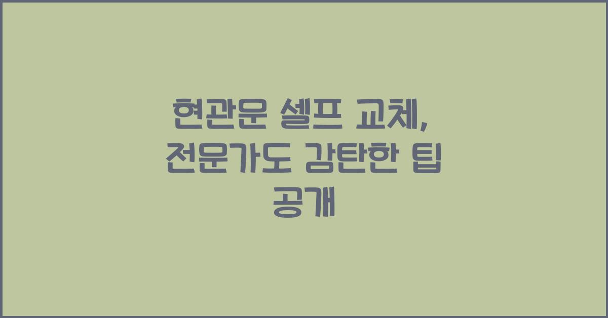 현관문 셀프 교체