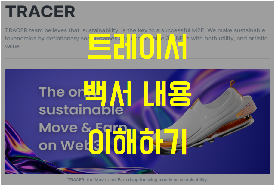  [코인] M2E NFT 트레이서 TRACER 백서(WhitePaper), 신발 시스템 이해하기 (브리딩, TRC, 파츠, 속도)