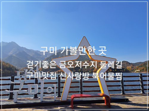  구미 가볼 만한 곳/걷기좋은 금오저수지 둘레길 구미맛집 신사랑방 북어물찜