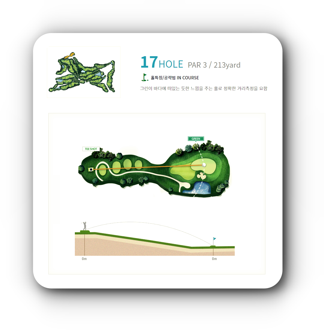 드비치CC 골프코스 17번 홀 (아웃코스)