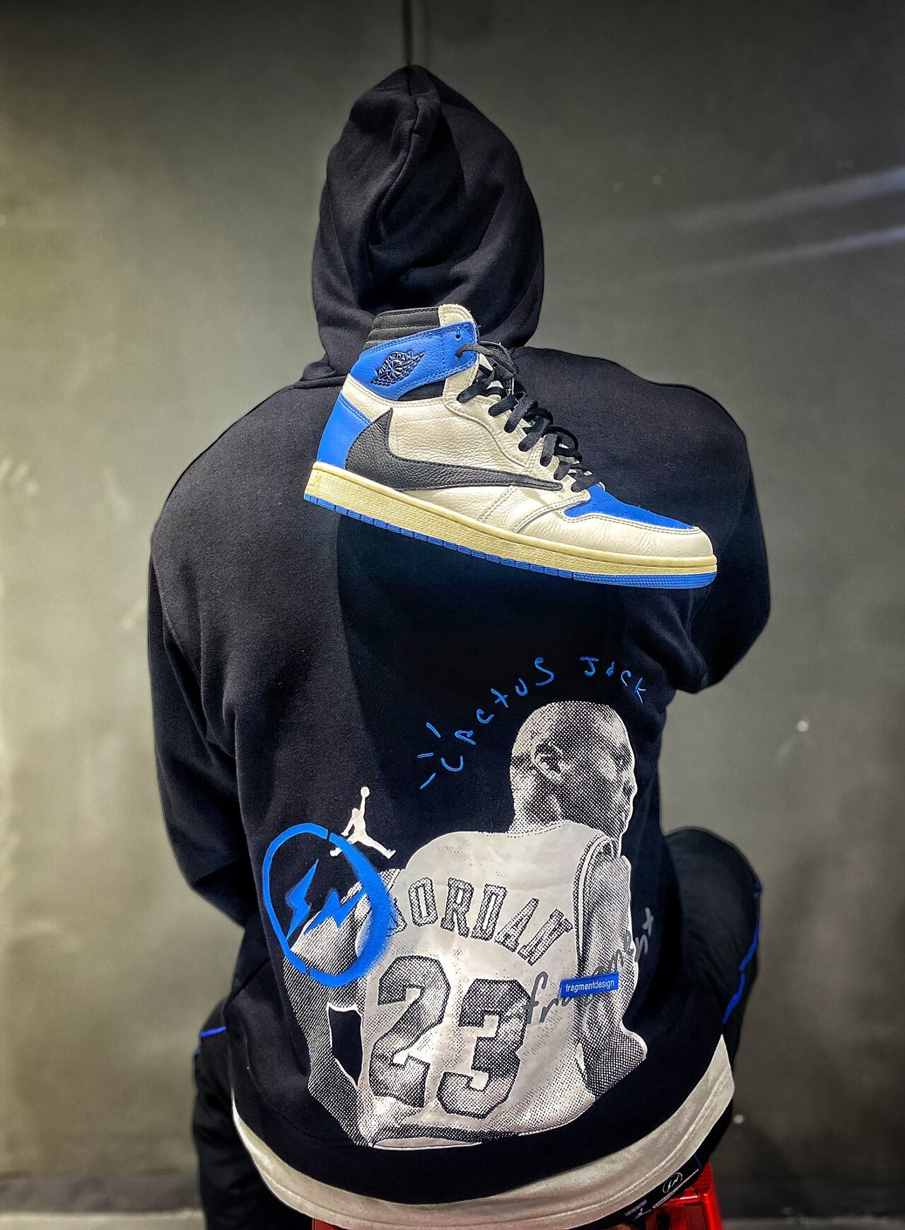  [TRAVIS SCOTT x AIR JORDAN] 트래비스 스캇 X 조던 로고 스웨트 셔츠 후드 티셔츠