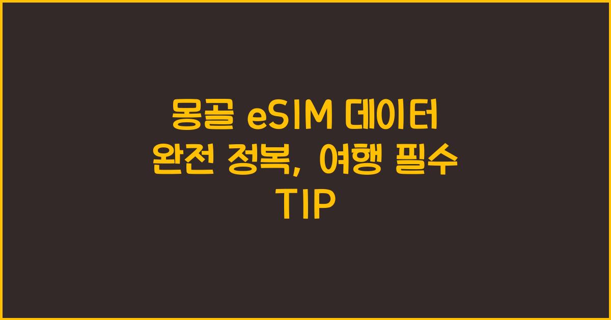 몽골 eSIM 데이터