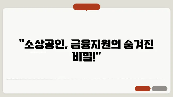 소상공인 지원을 위한 금융정책의 방향성