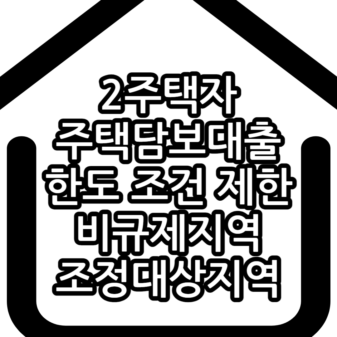  2주택자 주택담보대출 한도 조건 제한 (비규제지역, 조정대상지역)
