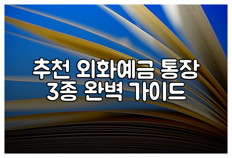 추천 외화예금 통장 3종 완벽 가이드