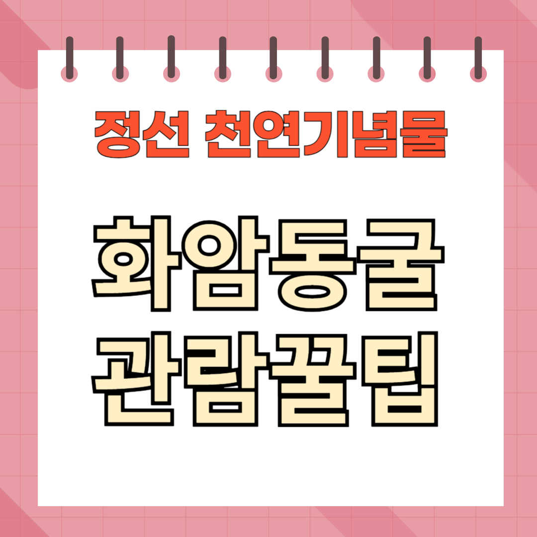 화암동굴 관람꿀팁