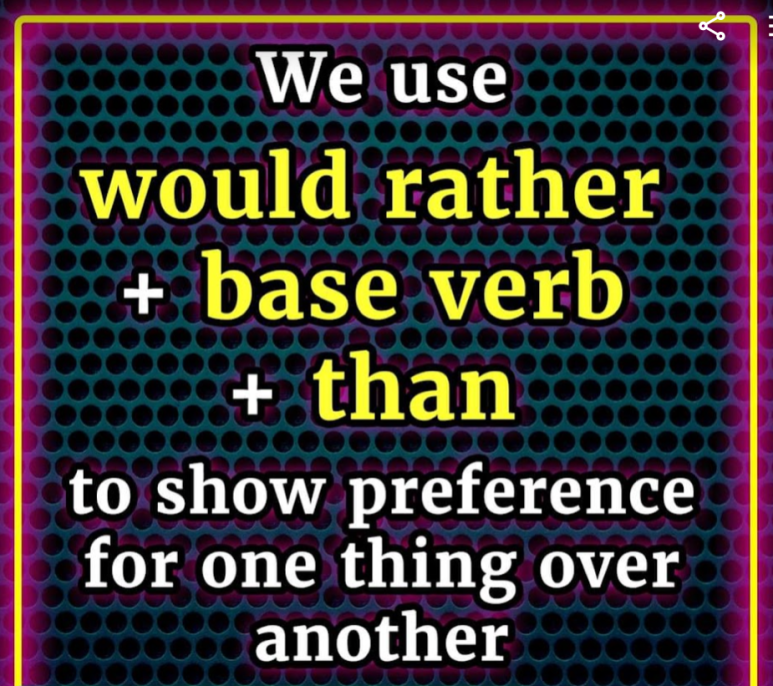  [영어] Would rather, than 사용법