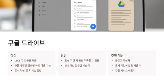 구글 드라이브 장단점
