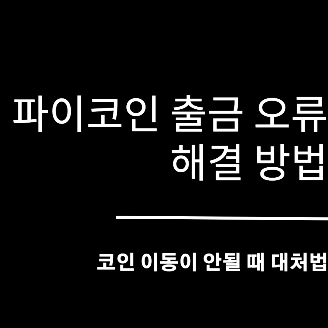 파이코인 출금 오류