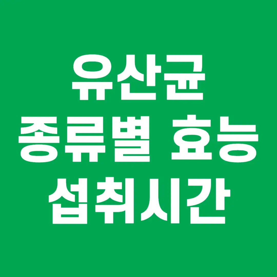 유산균 종류별 효능 및 섭취시간 썸네일