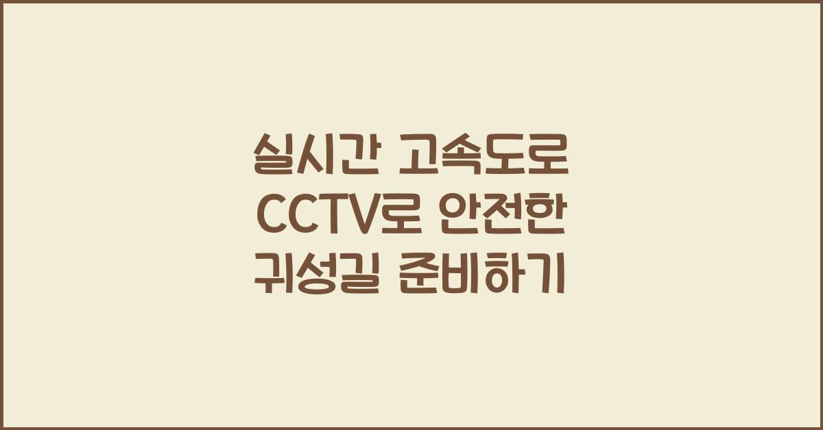 실시간 고속도로 cctv