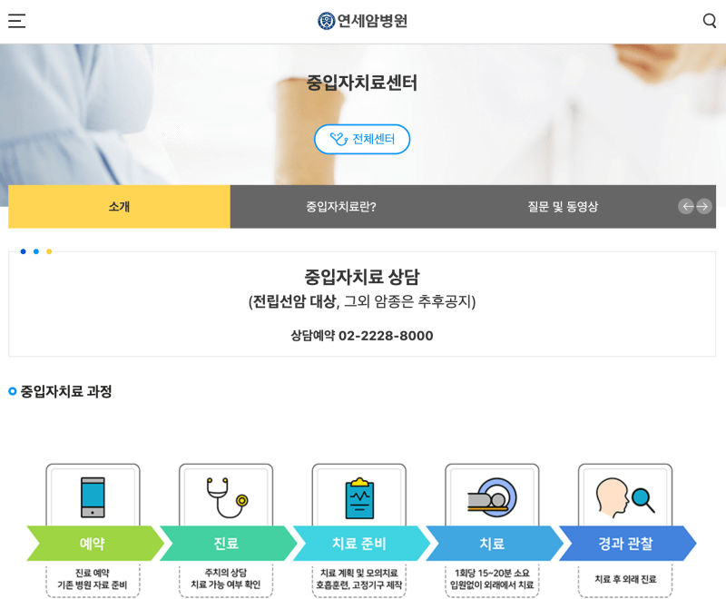 연세암병원-중입자치료센터-홈페이지-상담-중입자치료-과정