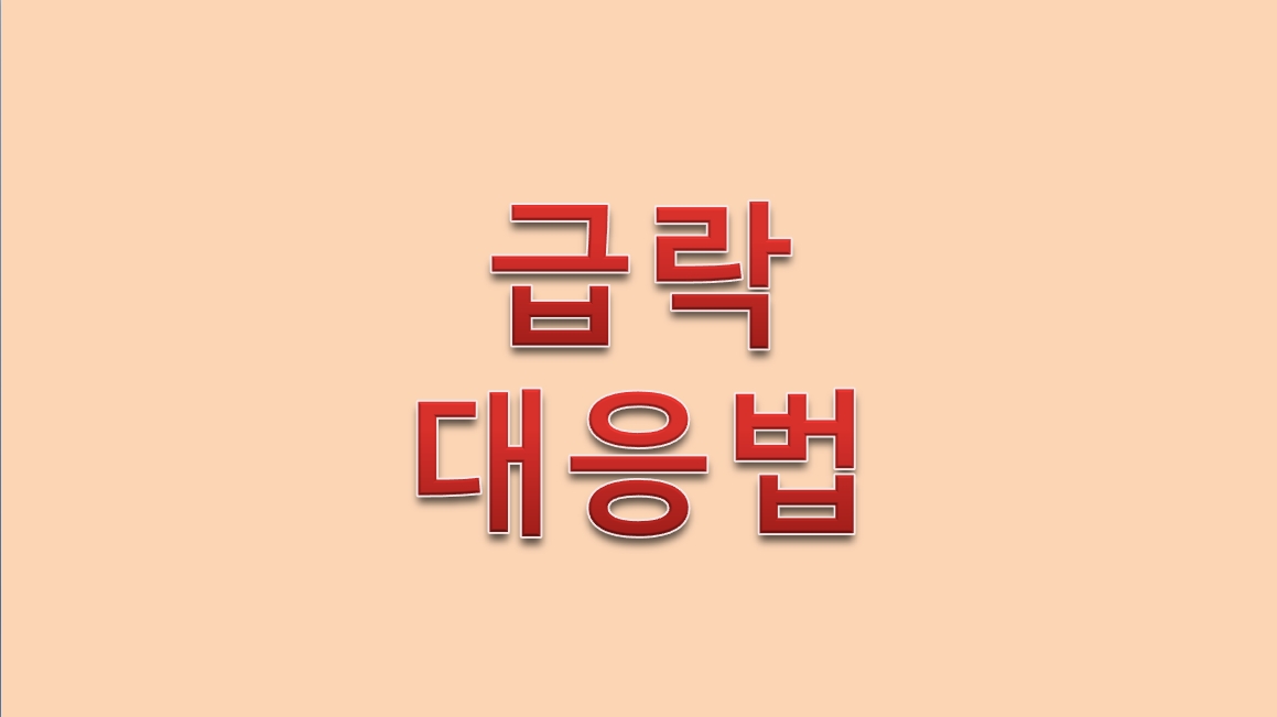 급락 대응법