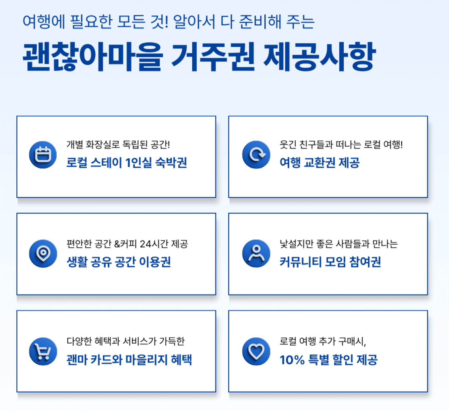 괜찮아마을 거주권 이용시 제공사항