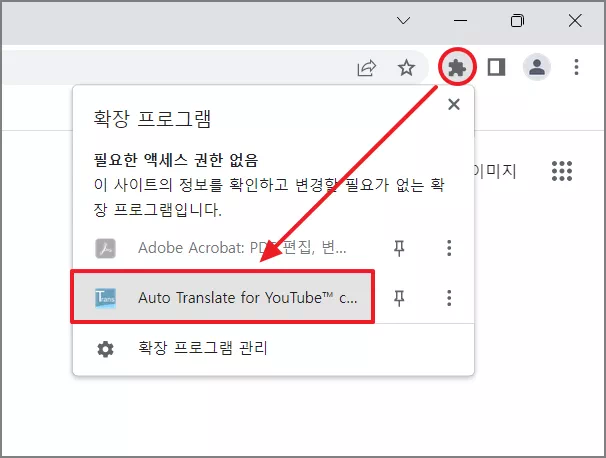 Auto Translate for YouTube&trade; captions 실행
