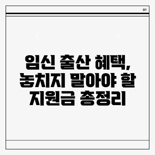 임신 출산 혜택, 놓치지 말아야 할 지원금 총정리