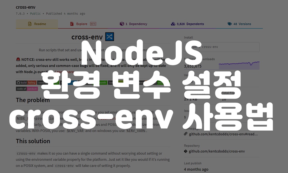 NodeJS 환경 변수 설정 및 cross-env 사용법