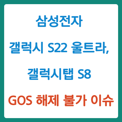  삼성전자 갤럭시 S22 울트라, 갤럭시탭 S8 GOS 해제 불가 이슈