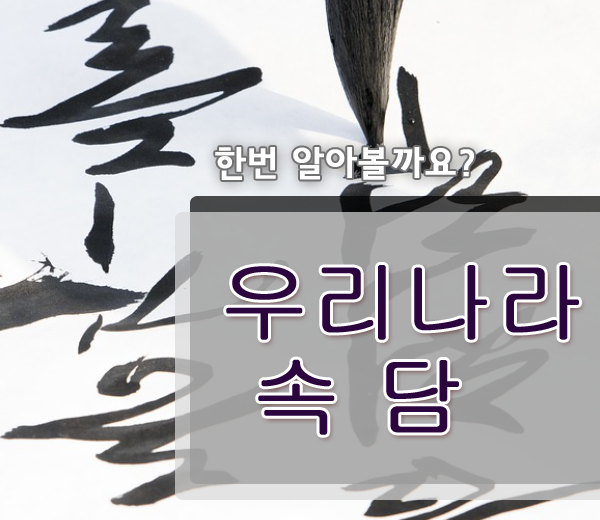  우리나라 속담 모음, 익숙한 게 많죠?!