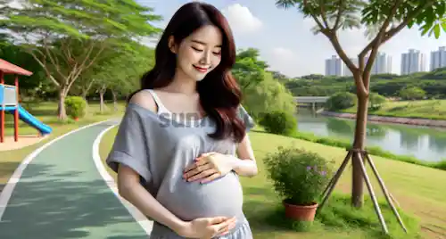 임산부 산책 이미지