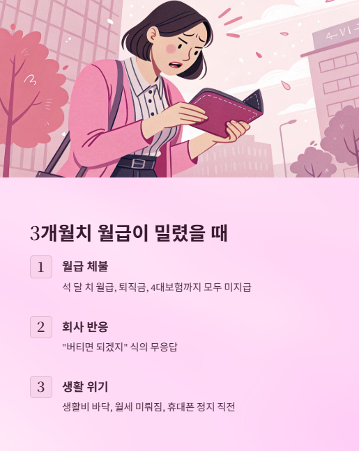 3개월치 월급이 밀렸을 때