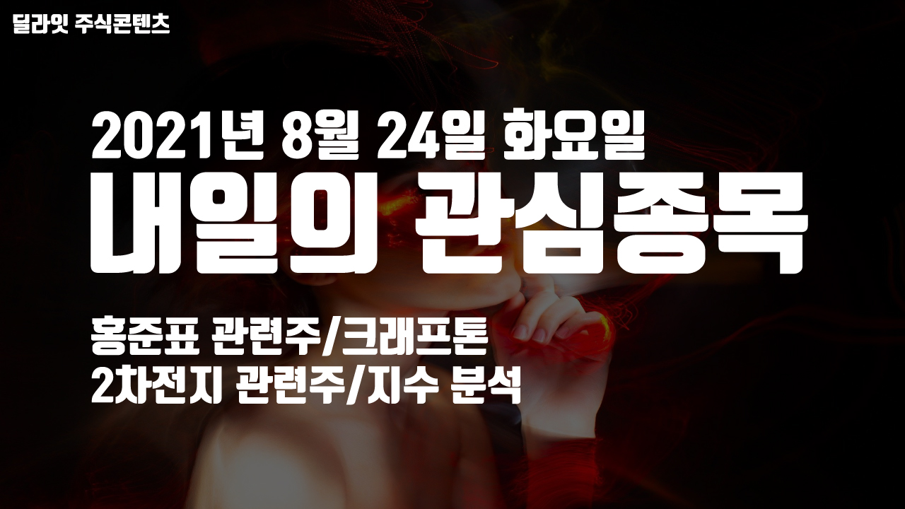  홍준표 관련주 - 2021년 8월 24일 내일의 관심종목