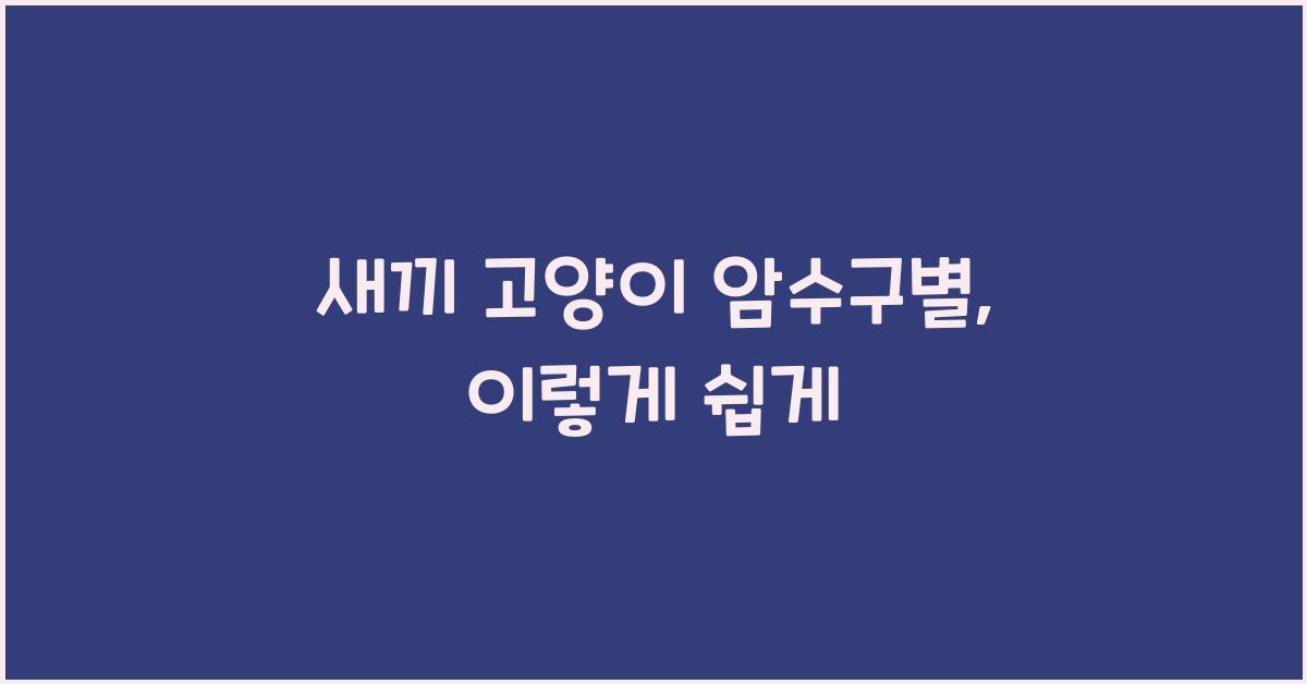 새끼 고양이 암수구별