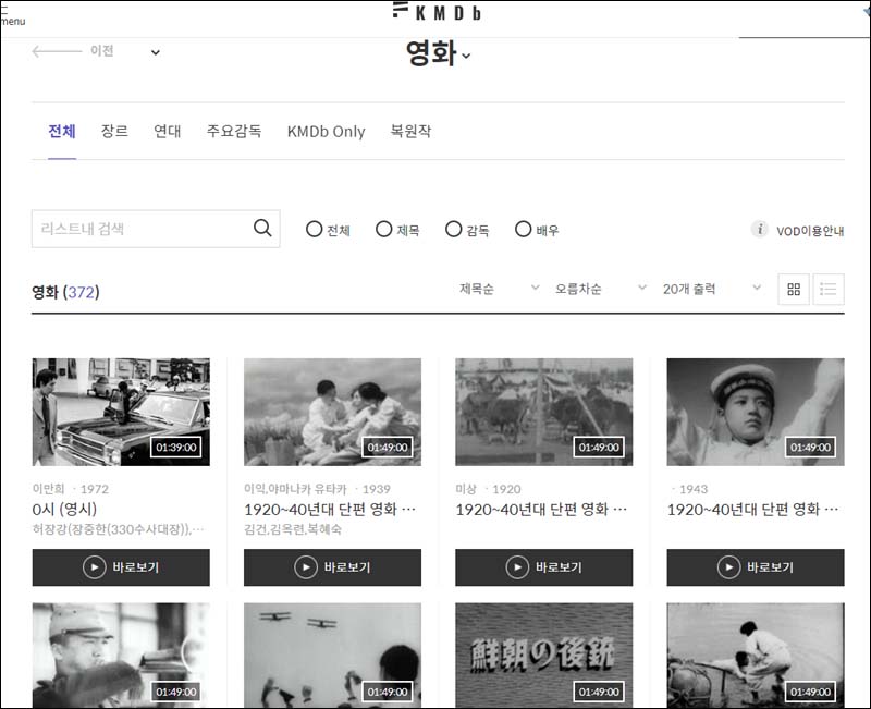 한국영화 데이터베이스