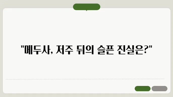 메두사의 저주: 괴물 뒤에 숨겨진 비극