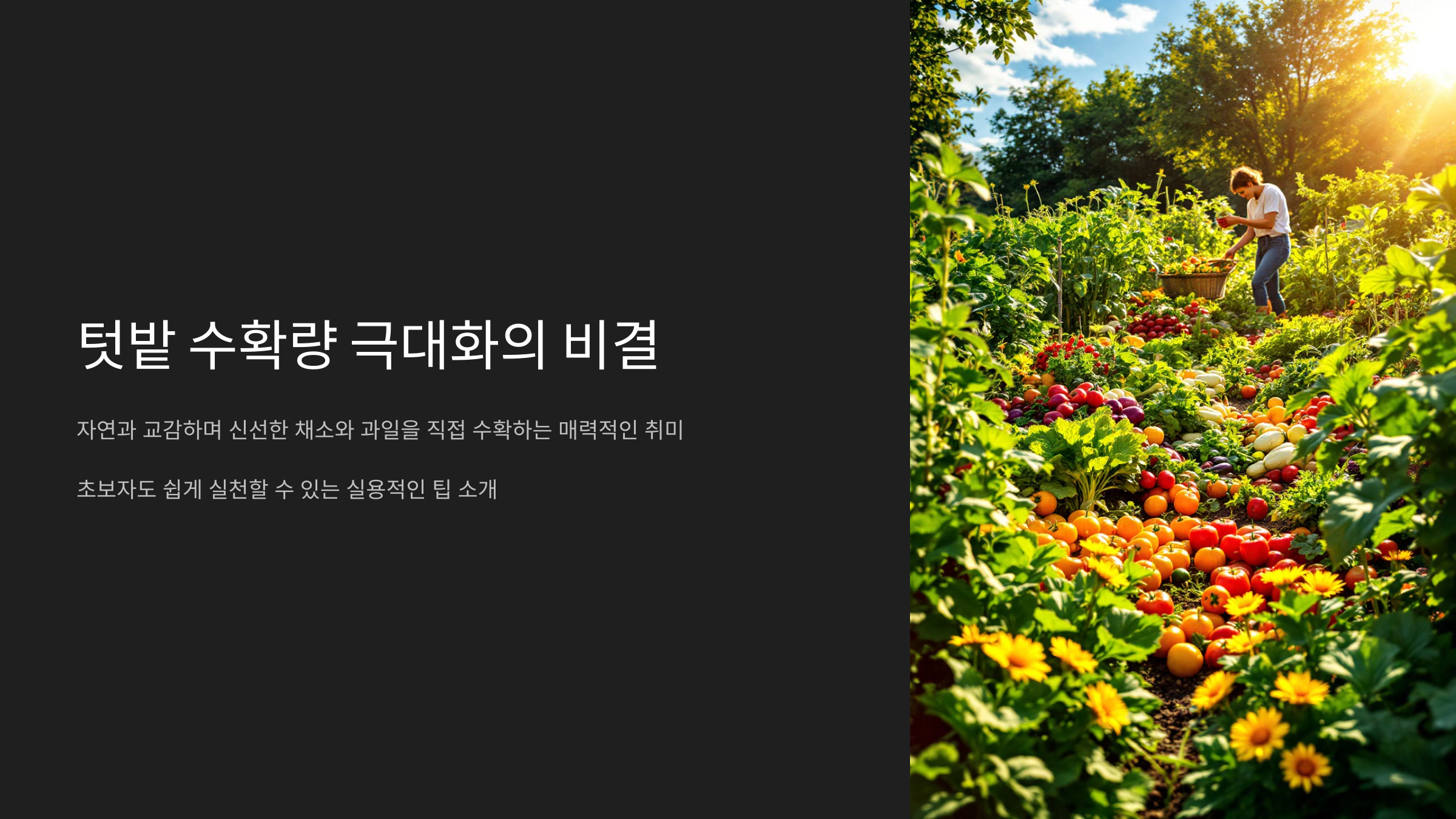 🌱 텃밭 가꾸기 노하우: 수확량 늘리기 비결