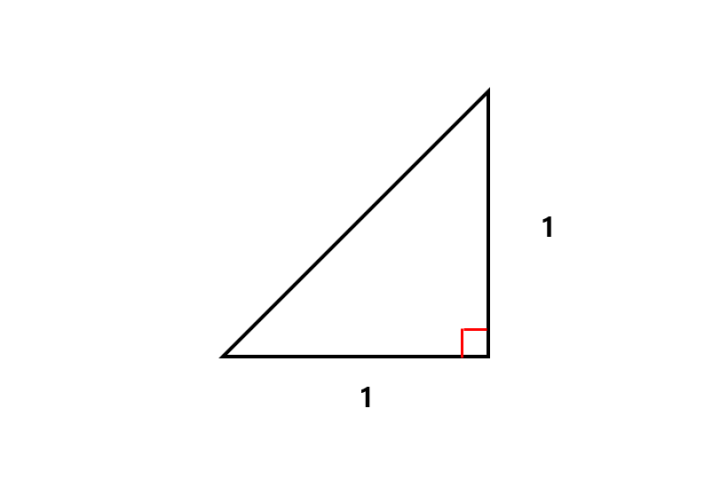 예시-밑변높이의길이가1인삼각형