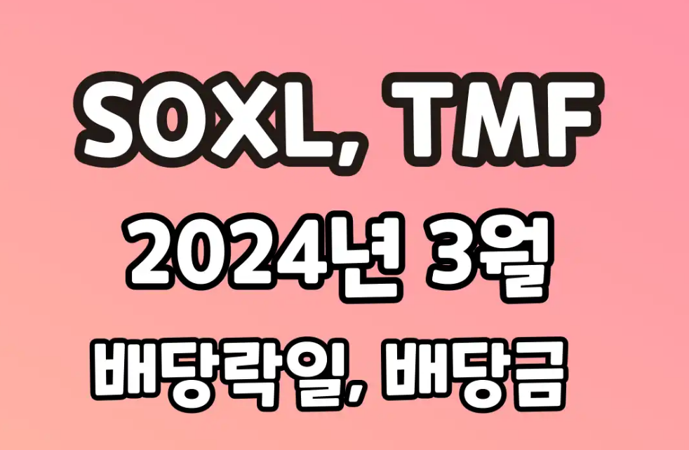 SOXL TMF 2024년 3월 1분기 배당락일 배당금 확인