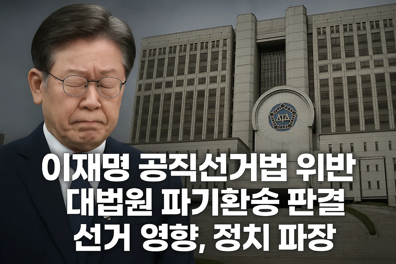 이재명 공직선거법 위반, 대법원 파기환송 판결, 선거 영향, 정치 파장 관련 이미지