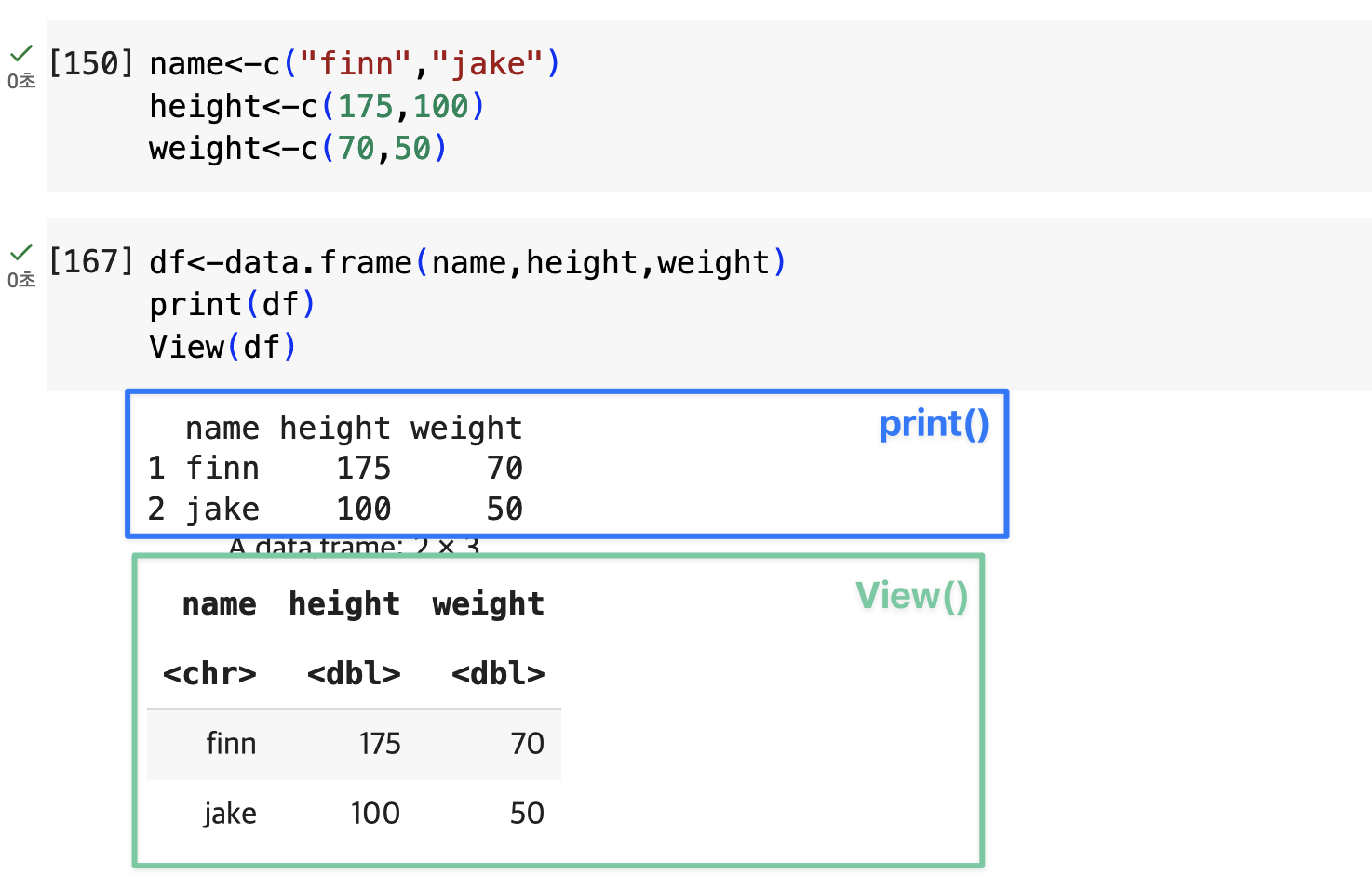 R 기본 명령어(cf. python) - [Dataframe, %>% Handling]