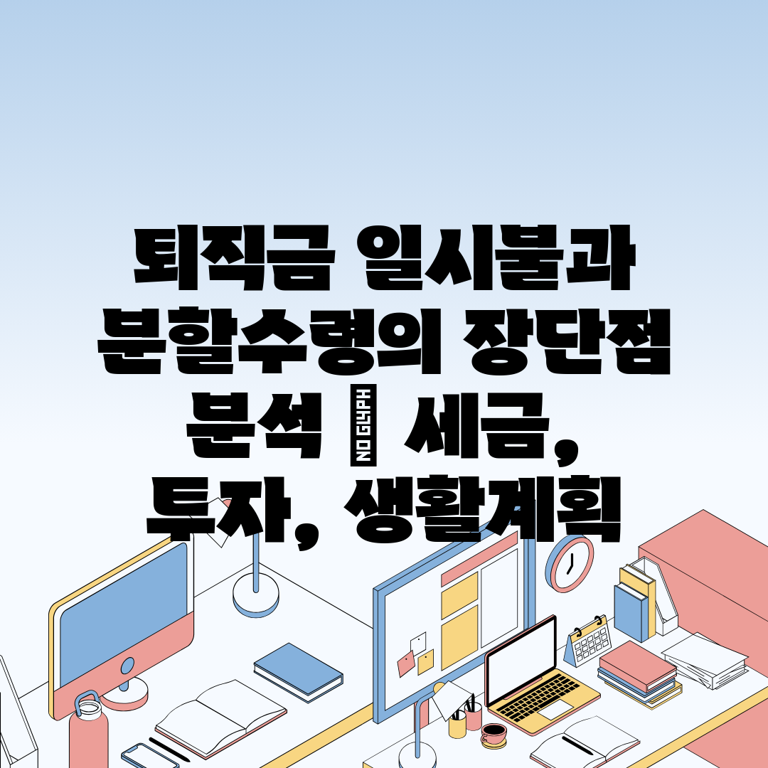 퇴직금 일시불과 분할수령의 장단점 분석  세금, 투자,