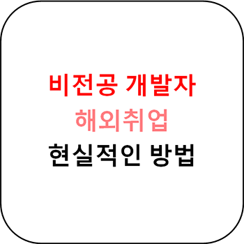  개발자 해외취업 매우 현실적인 방법