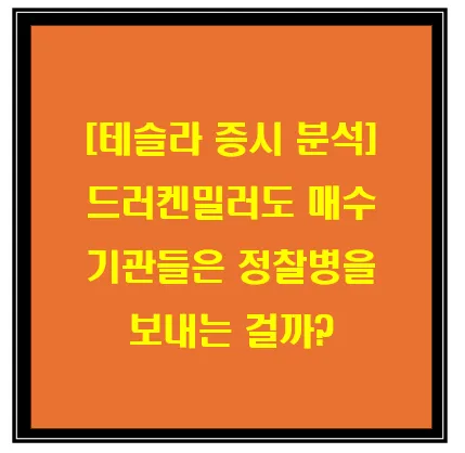 [테슬라 증시 분석] 드러켄밀러도 매수, 기관들은 정찰병을 보내는 걸까? 이미지