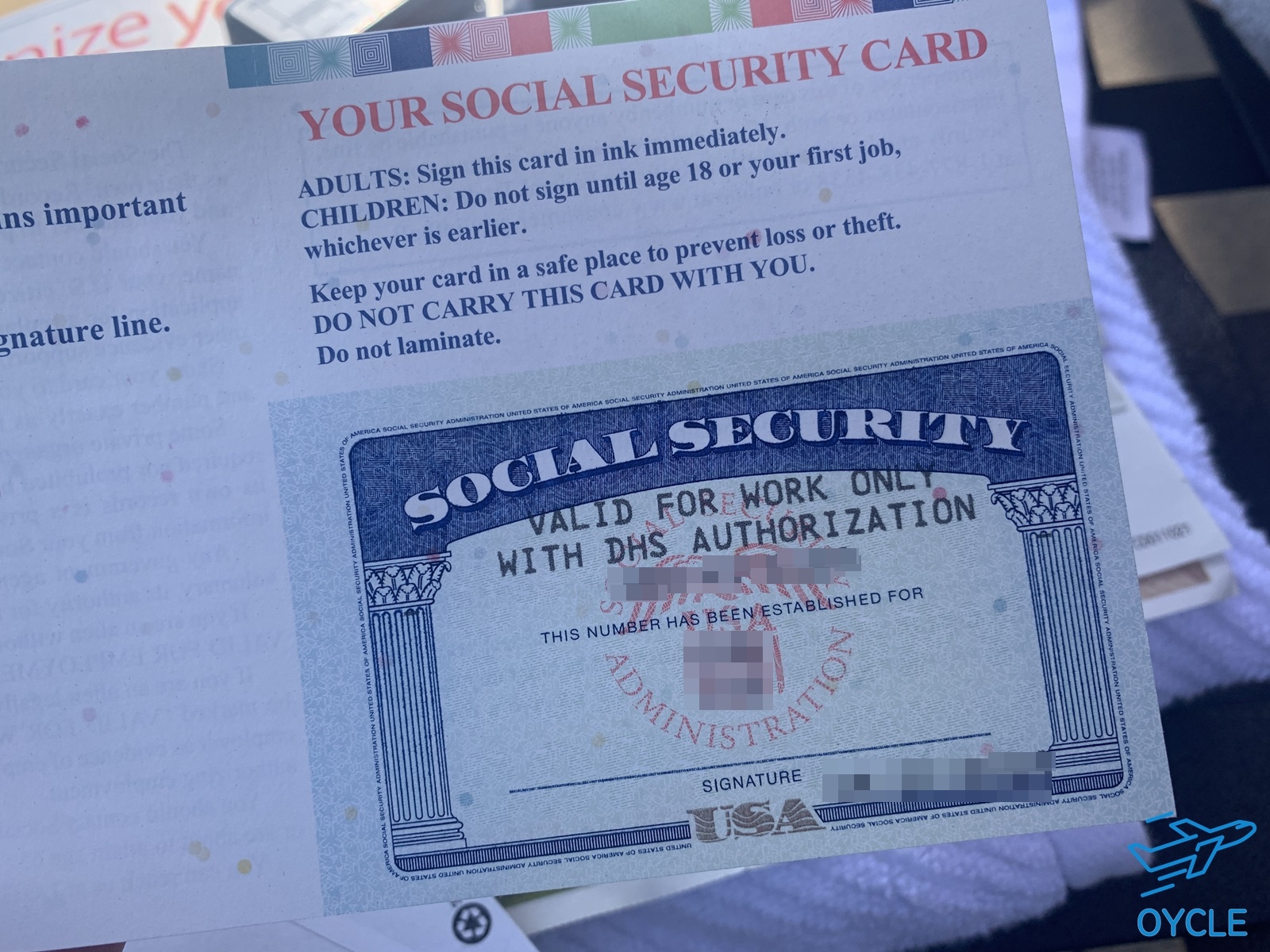  Social Security Number [SSN] 신청과 카드 수령