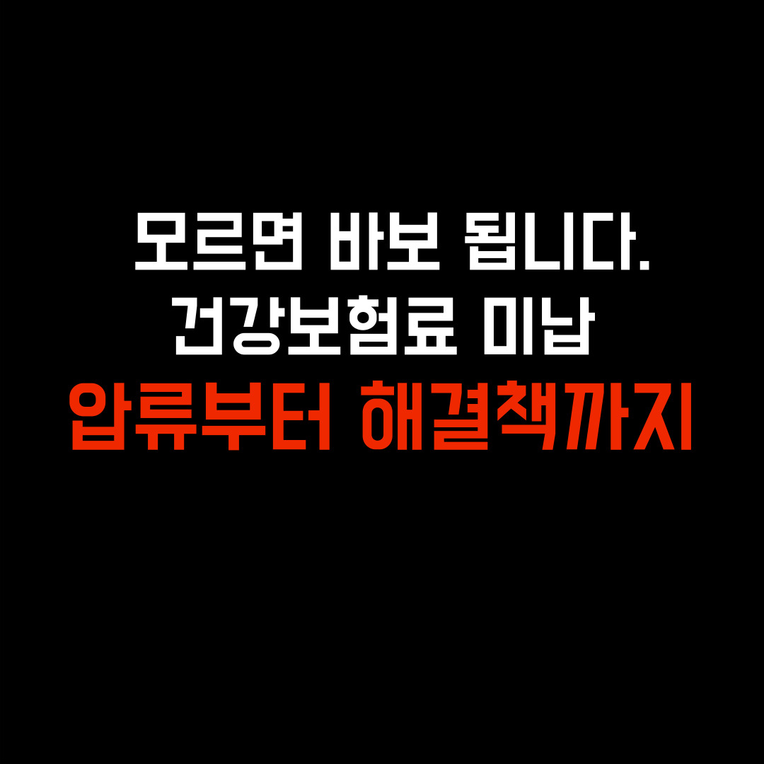  2024년 건강보험료 미납 확인, 연체 압류 진행 통보까지 총정리!