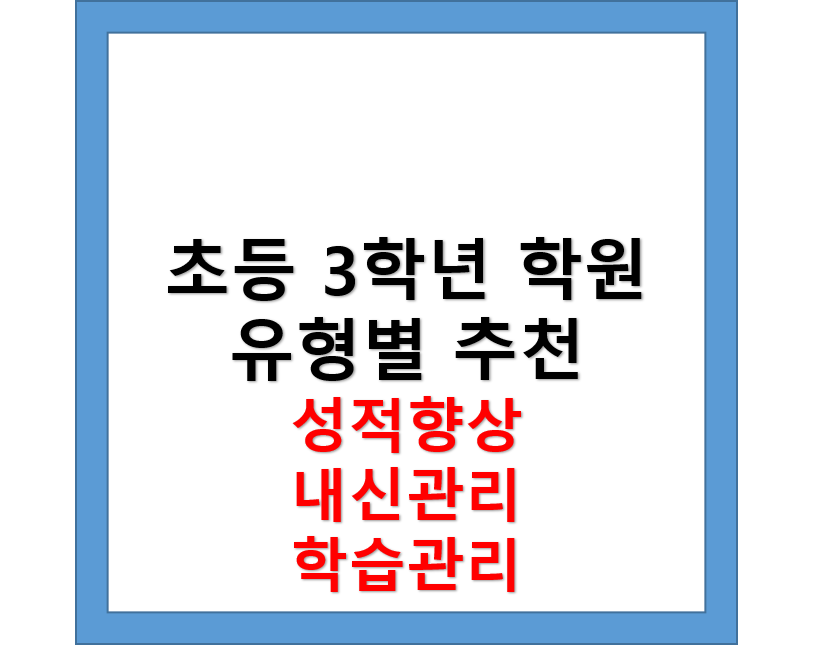 초등 3학년 학원, 성적향상, 내신관리, 학습습관
